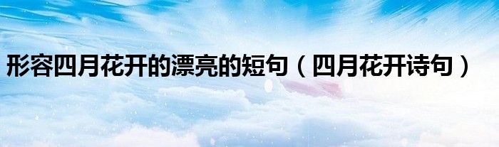 形容四月花开的漂亮的短句（四月花开诗句）