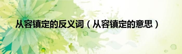 从容镇定的反义词（从容镇定的意思）