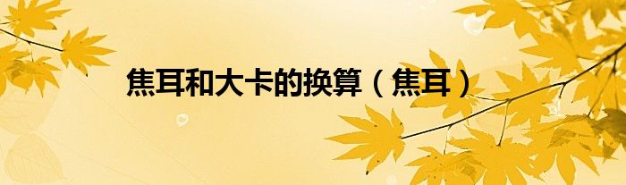 焦耳和大卡的换算（焦耳）