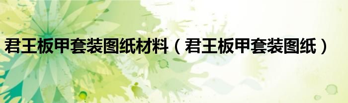 君王板甲套装图纸材料（君王板甲套装图纸）