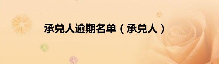 承兑人逾期名单（承兑人）