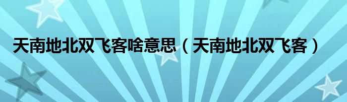 天南地北双飞客啥意思（天南地北双飞客）
