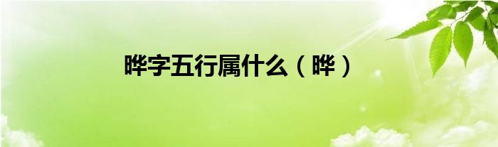 晔字五行属什么（晔）