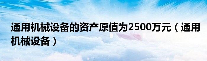 通用机械设备的资产原值为2500万元（通用机械设备）