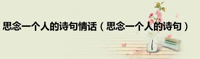 思念一个人的诗句情话（思念一个人的诗句）