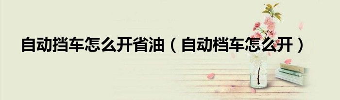 自动挡车怎么开省油（自动档车怎么开）