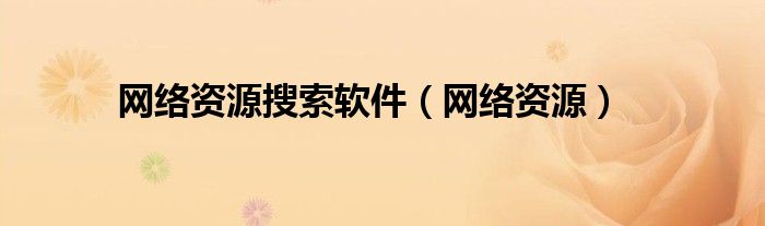 网络资源搜索软件（网络资源）