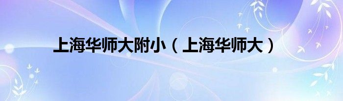 上海华师大附小（上海华师大）