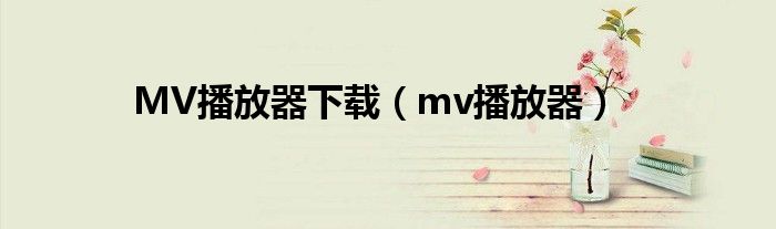 MV播放器下载（mv播放器）