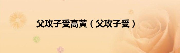 父攻子受高黄（父攻子受）
