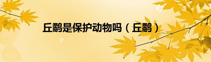 丘鹬是保护动物吗（丘鹬）