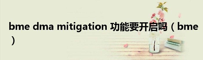 bme dma mitigation 功能要开启吗（bme）