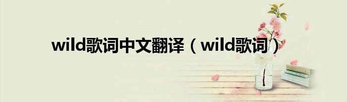 wild歌词中文翻译（wild歌词）