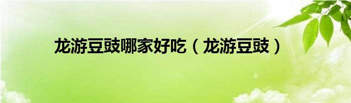龙游豆豉哪家好吃（龙游豆豉）