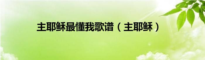 主耶稣最懂我歌谱（主耶稣）