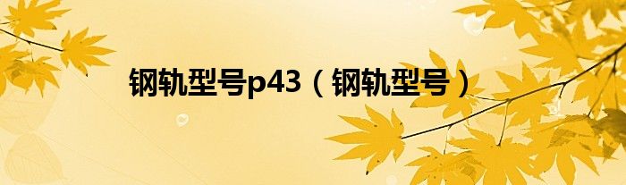 钢轨型号p43（钢轨型号）