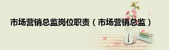 市场营销总监岗位职责（市场营销总监）
