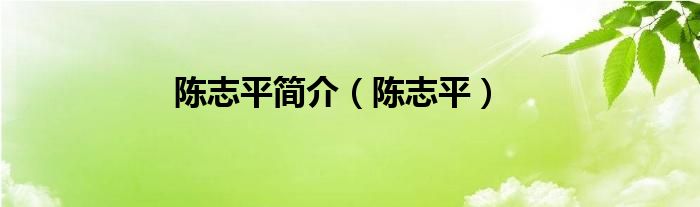 陈志平简介（陈志平）
