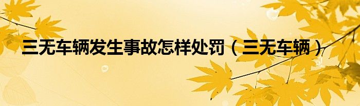 三无车辆发生事故怎样处罚（三无车辆）