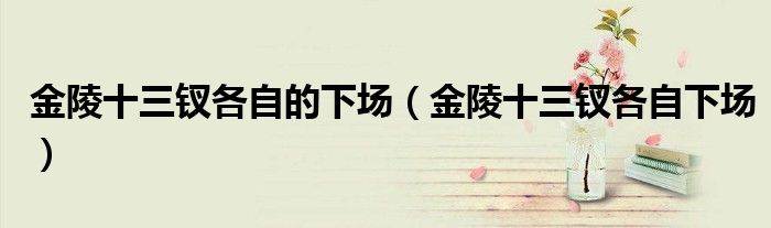 金陵十三钗各自的下场（金陵十三钗各自下场）