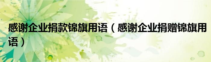 感谢企业捐款锦旗用语（感谢企业捐赠锦旗用语）