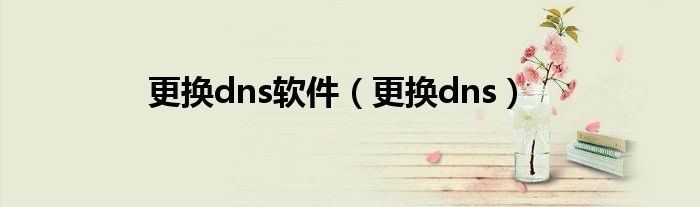 更换dns软件（更换dns）