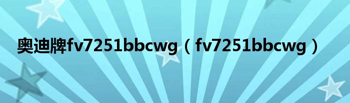奥迪牌fv7251bbcwg（fv7251bbcwg）