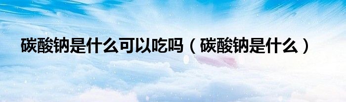 碳酸钠是什么可以吃吗（碳酸钠是什么）