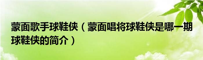 蒙面歌手球鞋侠（蒙面唱将球鞋侠是哪一期 球鞋侠的简介）