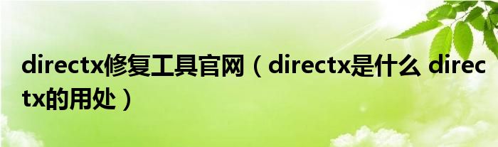 directx修复工具官网（directx是什么 directx的用处）