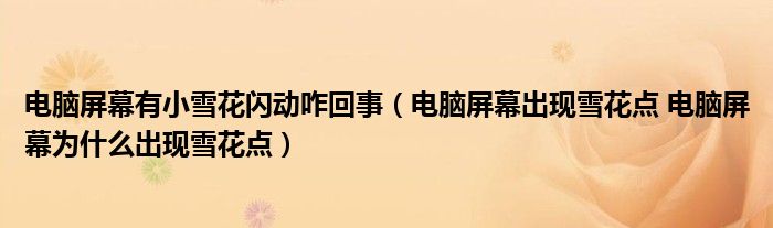 电脑屏幕有小雪花闪动咋回事（电脑屏幕出现雪花点 电脑屏幕为什么出现雪花点）