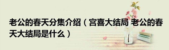 老公的春天分集介绍（宫喜大结局 老公的春天大结局是什么）