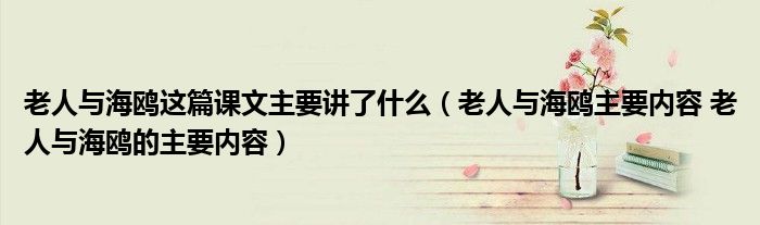 老人与海鸥这篇课文主要讲了什么（老人与海鸥主要内容 老人与海鸥的主要内容）
