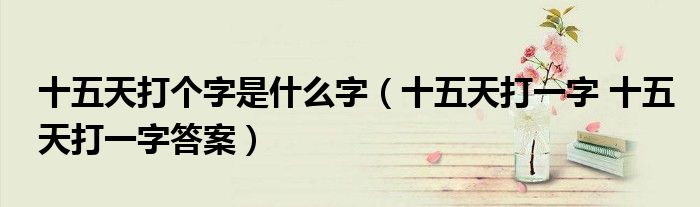 十五天打个字是什么字（十五天打一字 十五天打一字答案）