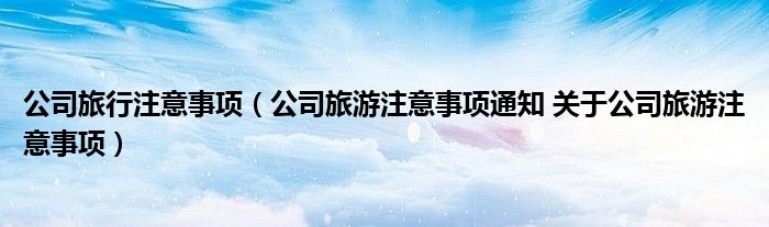公司旅行注意事项（公司旅游注意事项通知 关于公司旅游注意事项）
