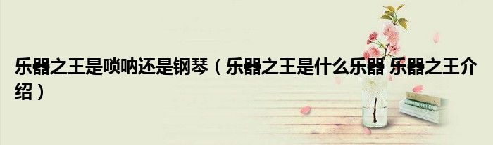 乐器之王是唢呐还是钢琴（乐器之王是什么乐器 乐器之王介绍）