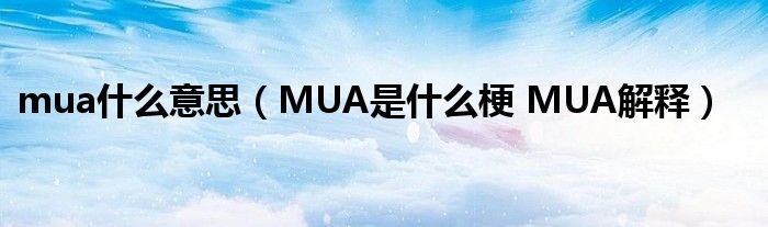 mua什么意思（MUA是什么梗 MUA解释）