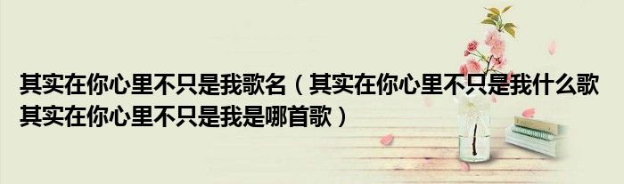 其实在你心里不只是我歌名（其实在你心里不只是我什么歌 其实在你心里不只是我是哪首歌）