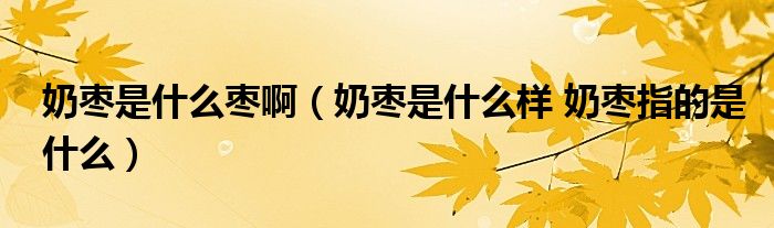 奶枣是什么枣啊（奶枣是什么样 奶枣指的是什么）