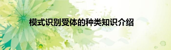 模式识别受体的种类知识介绍