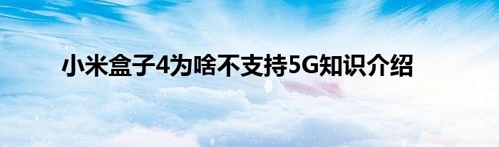 小米盒子4为啥不支持5G知识介绍
