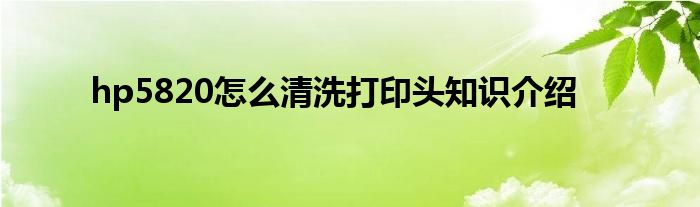 hp5820怎么清洗打印头知识介绍