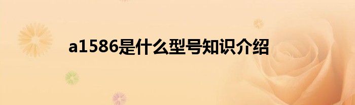 a1586是什么型号知识介绍