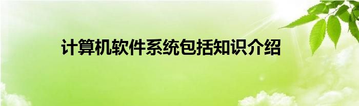 计算机软件系统包括知识介绍
