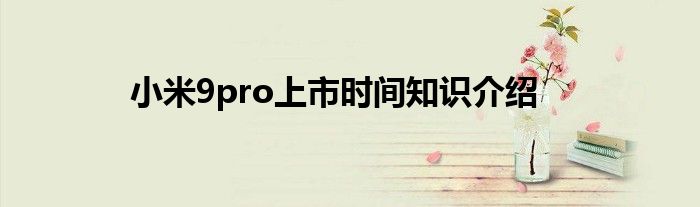 小米9pro上市时间知识介绍