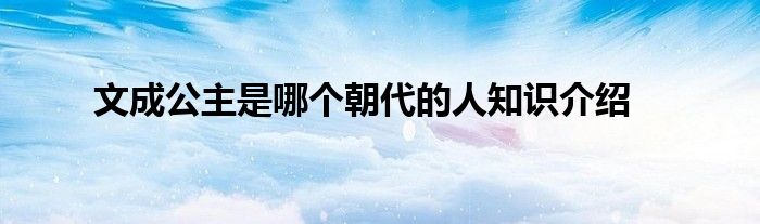 文成公主是哪个朝代的人知识介绍