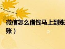 微信怎么借钱马上到账不需要银行卡（微信怎么借钱马上到账）