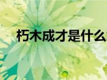 朽木成才是什么意思（成才是什么意思）