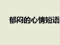 郁闷的心情短语英语（郁闷的心情短语）