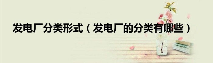 发电厂分类形式（发电厂的分类有哪些）
